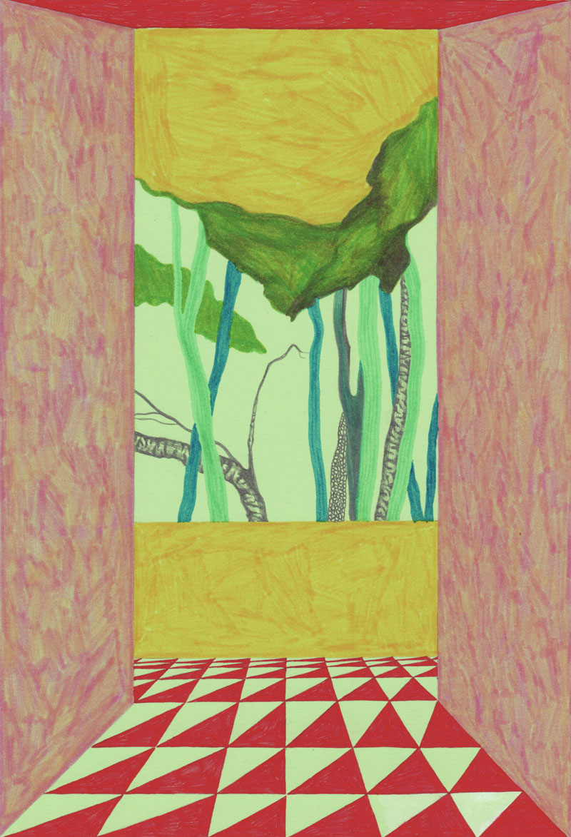 Grottes Paulina 1880, 2013. Feutre sur papier de couleur. 21 × 29 cm