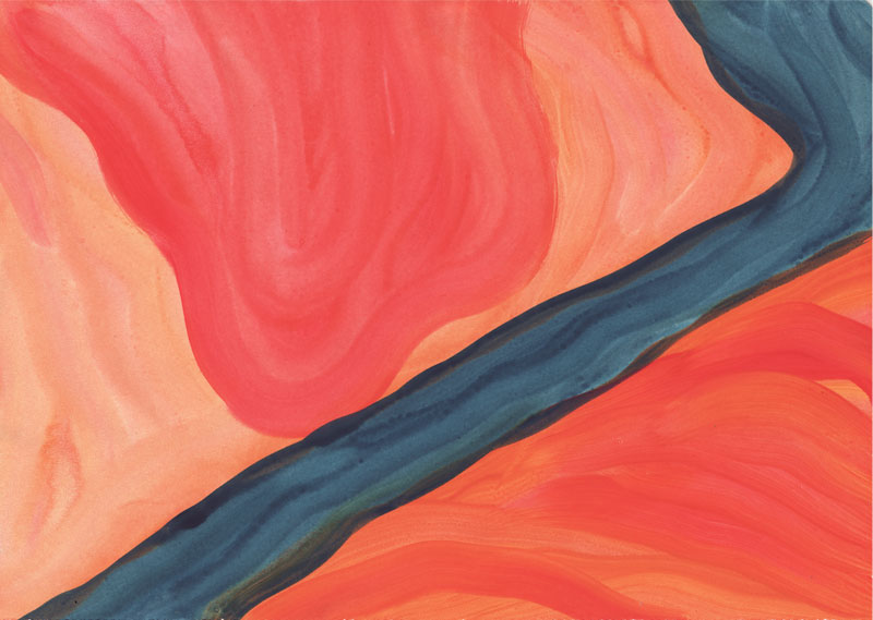 Colline Le jarret, 2014. Gouache sur papier. 29 × 42 cm