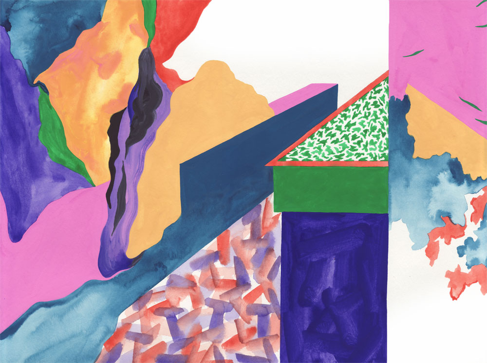 Vestiges Vestige 03, 2014. Gouache sur papier. 29 × 42 cm