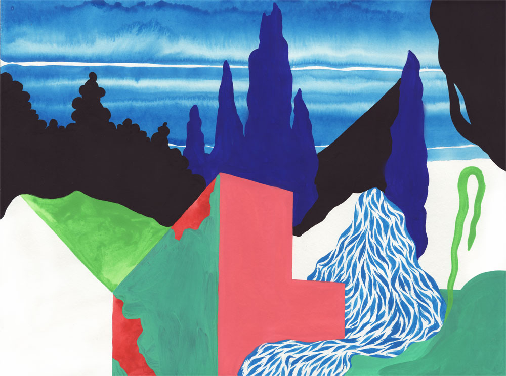 Vestiges Vestige 02, 2014. Gouache sur papier. 29 × 42 cm