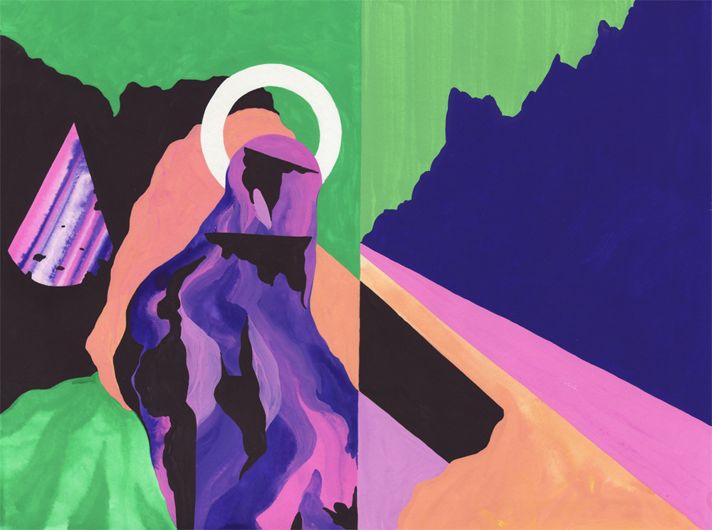 Vestiges Vestige 09, 2014. Gouache sur papier. 29 × 42 cm