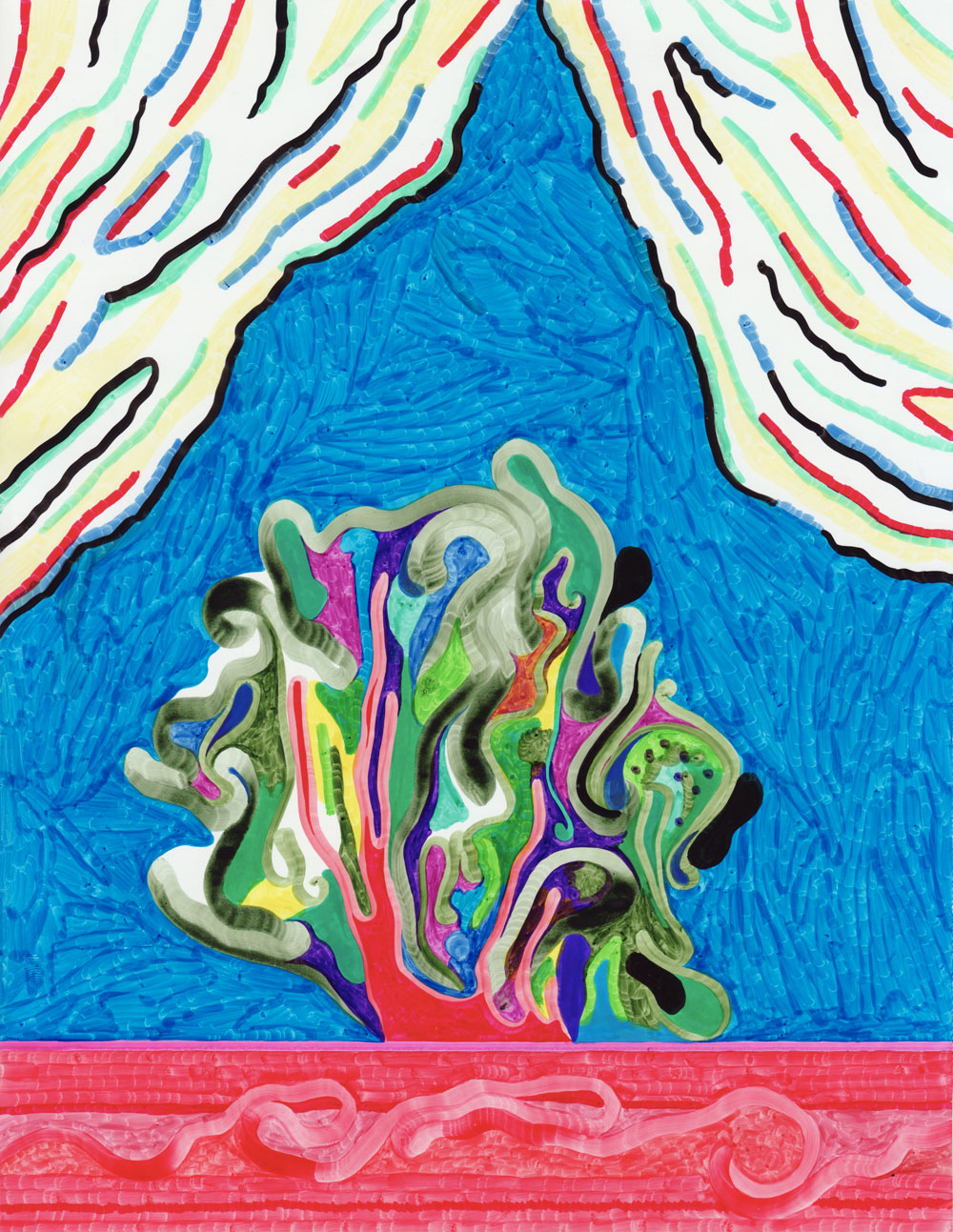 Minis désastres Sans-titre, 2017. Feutre sur papier. 21,6 x 27,9 cm