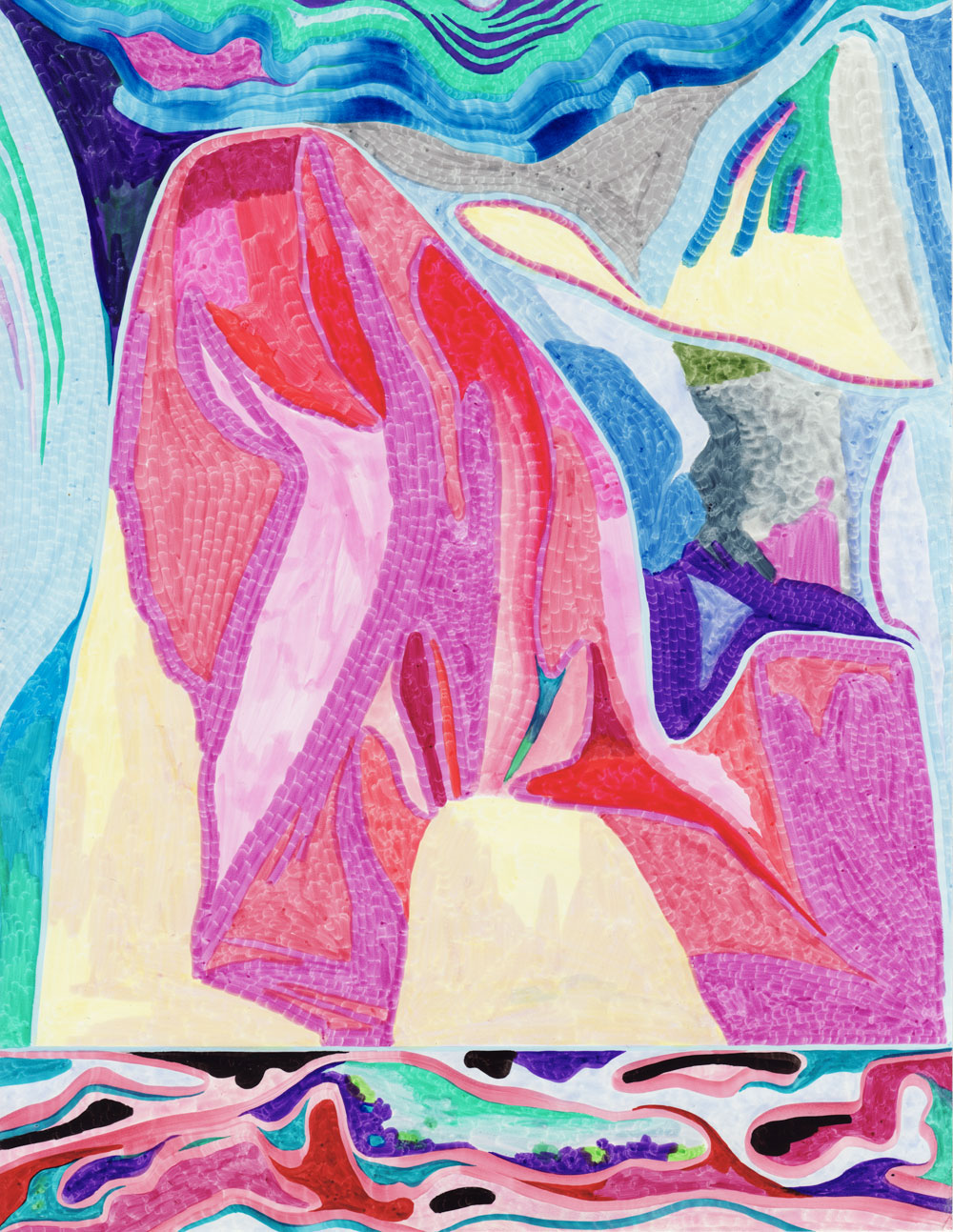 Minis désastres Sans-titre, 2017. Feutre sur papier. 21,6 x 27,9 cm