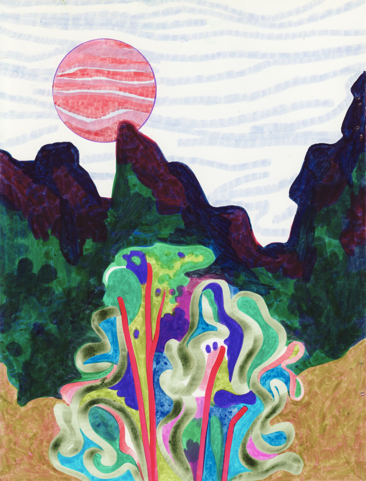 Les arbres Sans-titre, 2017. Feutre sur papier. 14,9 x 20,5 cm