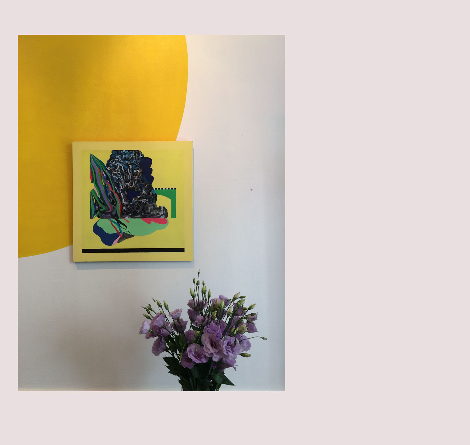 Marseille Le soleil se lève ASAP. Peinture sur bois. 2017. Vue d'exposition. (Poc, Marseille).