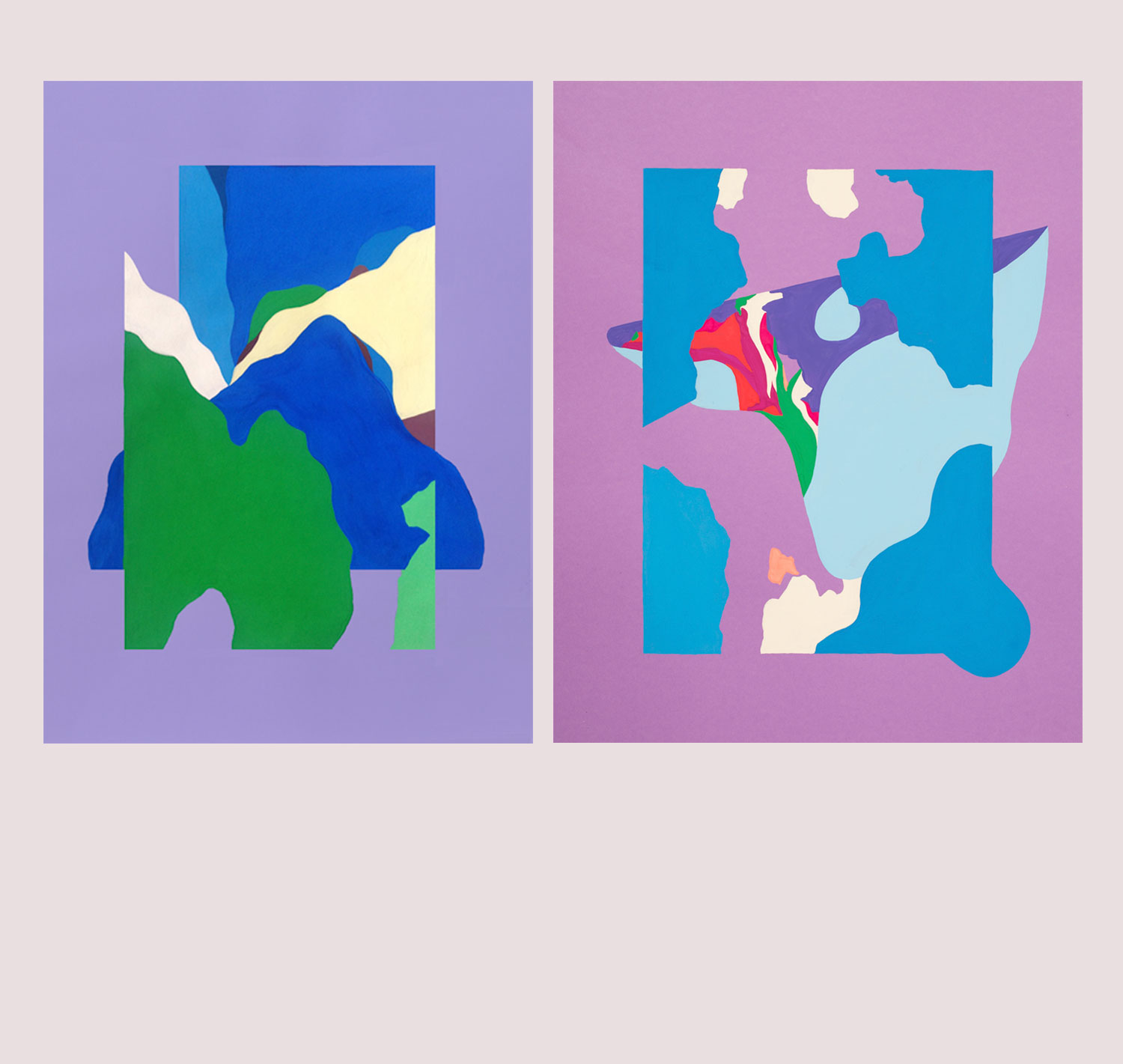 Marseille Paréidolie de requins. Peinture sur papier coloré. 2016.