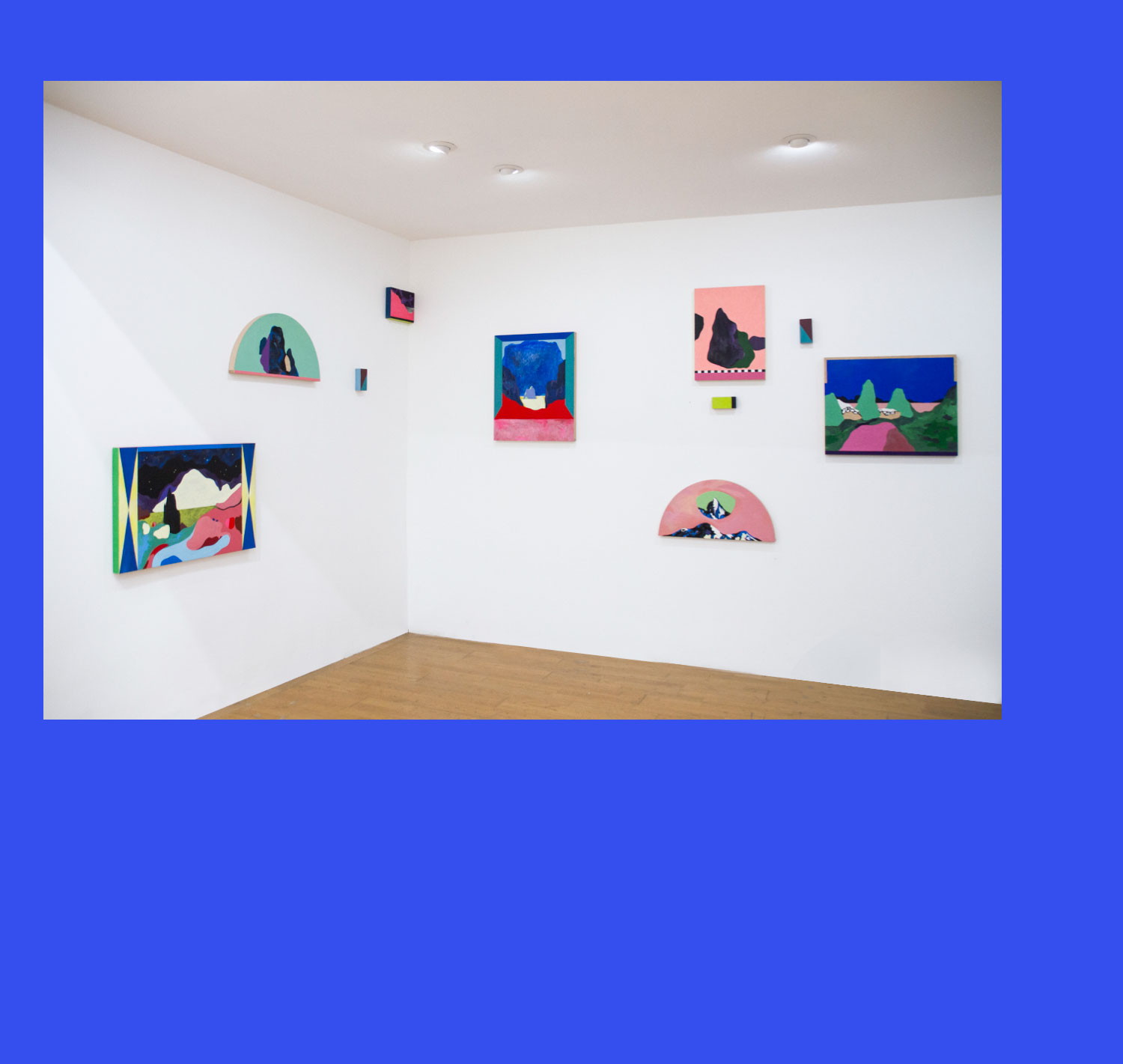 Marseille Massif de l'Étoile. Peintures sur bois. 2016. Vue d'exposition (Memento, Double V Gallery, Marseille)